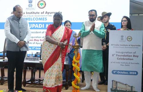 PRESIDENT OF INDIA GRACES 8TH FOUNDATION DAY CELEBRATION OF All India Institute of Ayurveda, New Delhi